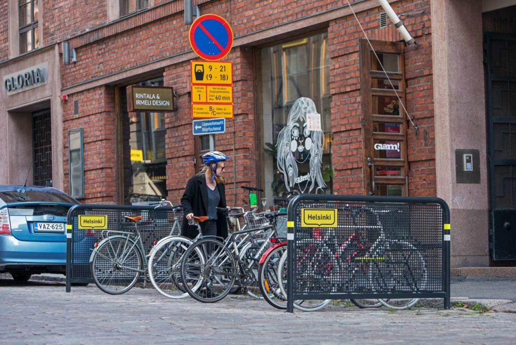 Pyöräaitaus kaupunkikuvassa